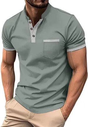 Mens Polo Shirts Short Sleeve Quick Dry Sports Tactical T-Shirt Athletic Moisture Wicking Golf Daily Collared Tees