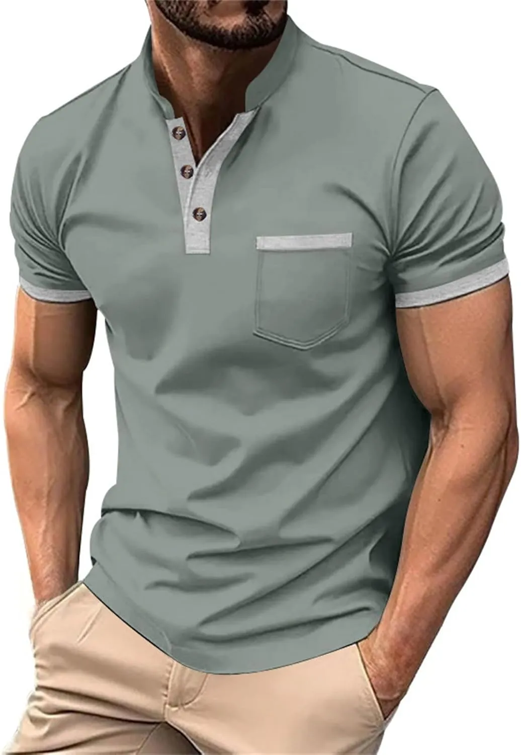 Mens Polo Shirts Short Sleeve Quick Dry Sports Tactical T-Shirt Athletic Moisture Wicking Golf Daily Collared Tees