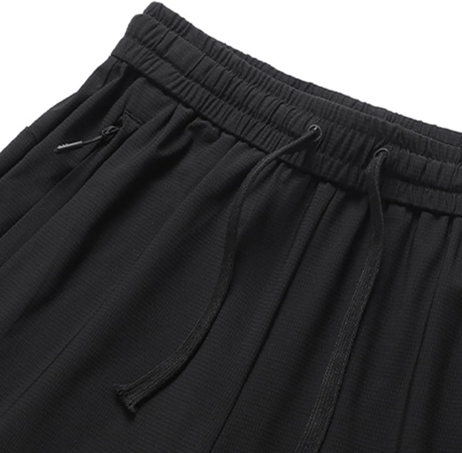Men's Quick Dry Shorts Casual Solid Drawsting Elastic Waisted Mesh Running Short Pants with Pockets