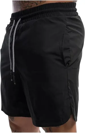 Men's Running Athletic Shorts 7" Gym Workout Lightweight Elastic Waist Quick Dry Shorts Side Slit Sweat Shorts with Pockets