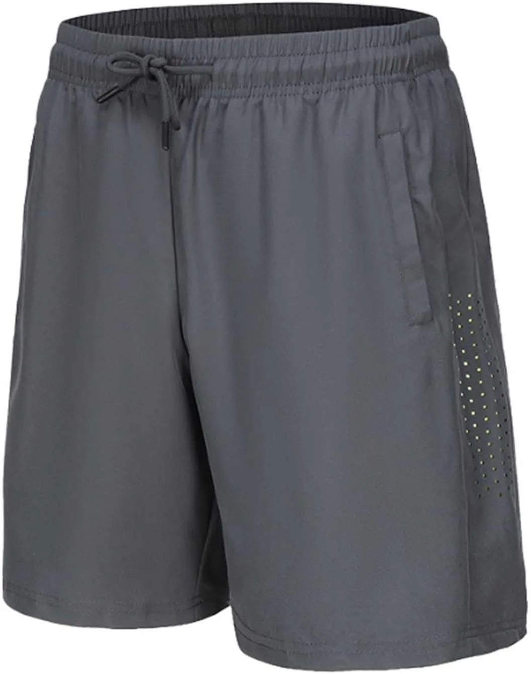 Mens Running Bermuda Shorts Summer Athletic Workout Quick Dry Shorts Drawstring Elastic Waist Lightweight Gym Short