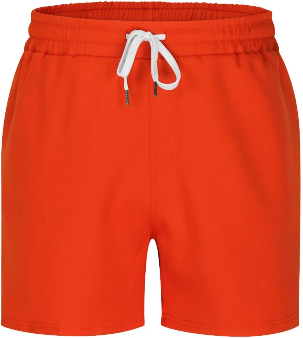 Mens Running Shorts 5 Inch Lightweight Drawstring Waist Athletic Shorts Summer Quick Dry Split Gym Workout Shorts