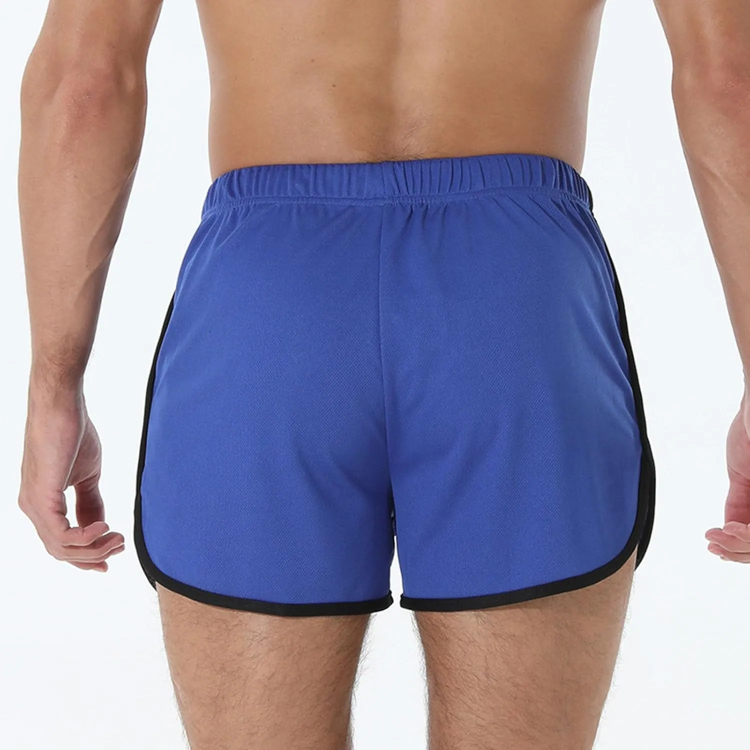 Men's Running Shorts Drawstring Bodybuilding Short Breathing Quick Dry Workout Training Pants with Zipper Pockets