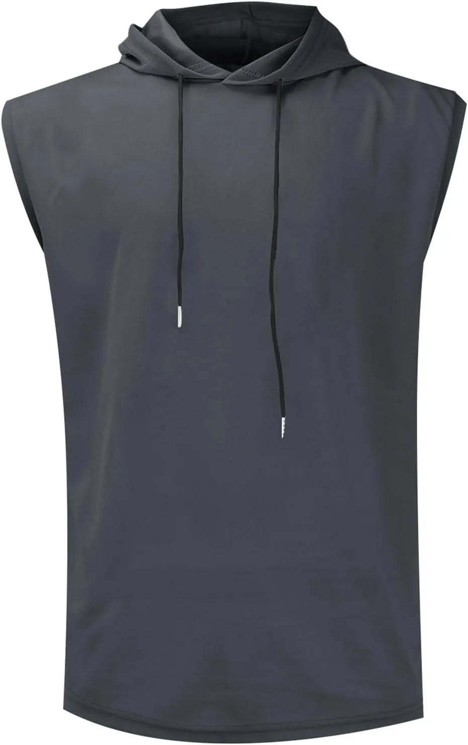 Men's Sleeveless Tank Tops with Hood Athletic Workout Gym Bodybuilding Pullover Summer Sport Basketball Vest Tops