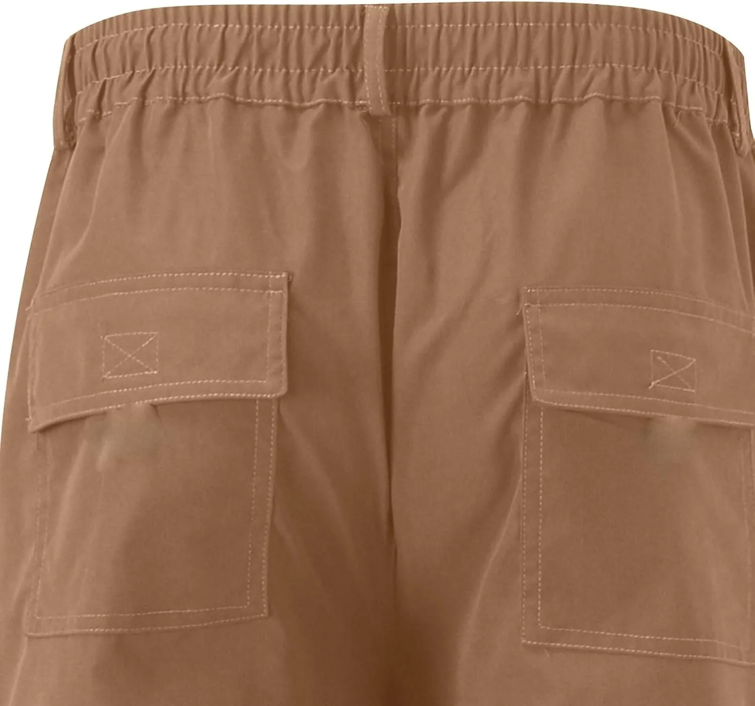 Men's Straight Leg Cargo Pants with Multi Pockets Summer Elastic Waist Relaxed Fit Outdoor Pant Athletic Workout Gym Outfits