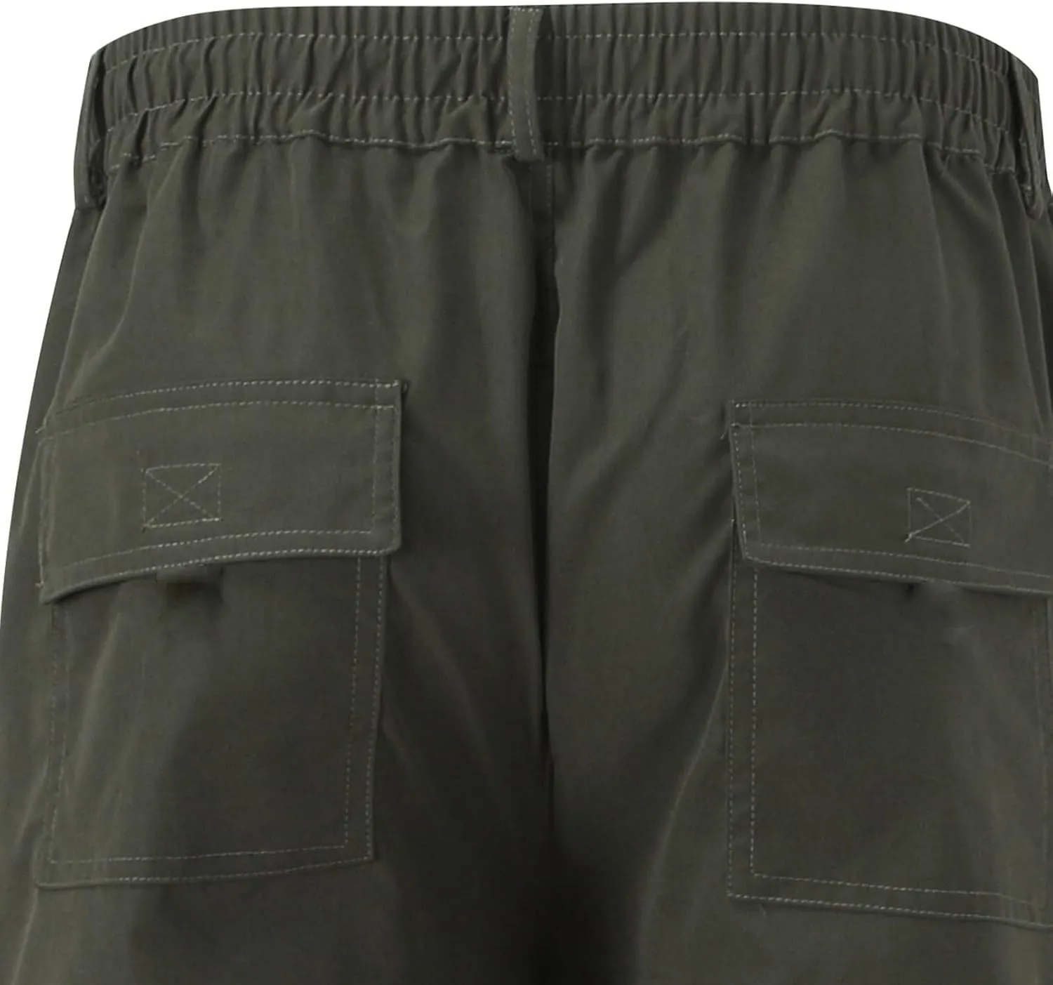 Men's Straight Leg Cargo Pants with Multi Pockets Summer Elastic Waist Relaxed Fit Outdoor Pant Athletic Workout Gym Outfits