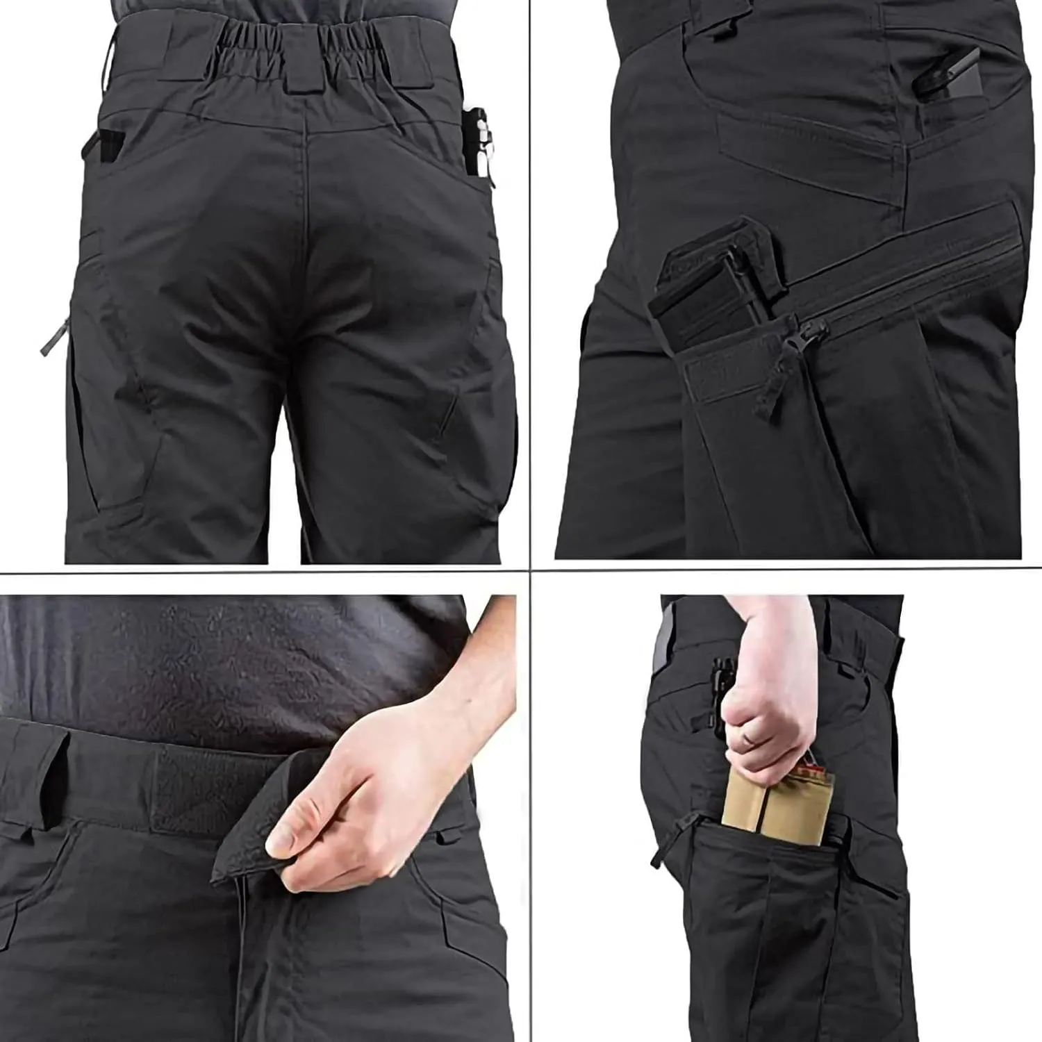 Men's Stretch Cargo Casual Elastic Waist Drawstring Lightweight Shorts Relaxed Summer Short with Multi Pockets