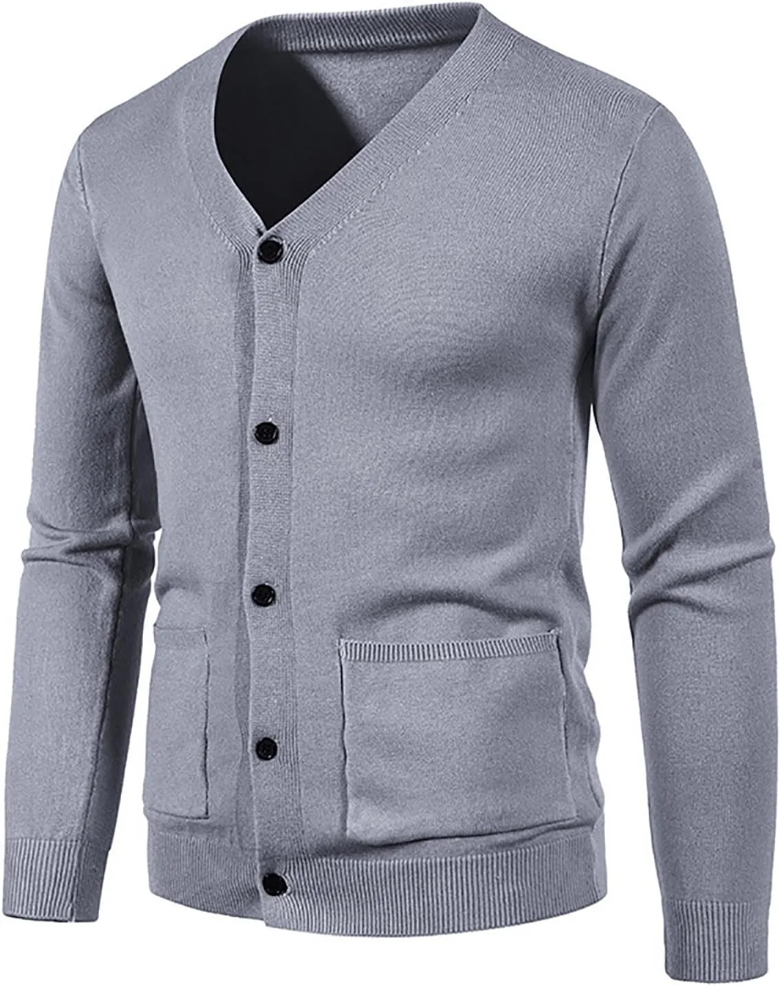 Men's V Neck Cardigan Sweater Casual Slim Fit Basic Designed Long Sleeve Button Down Cardigans Lightweight Soft Knit Outwear