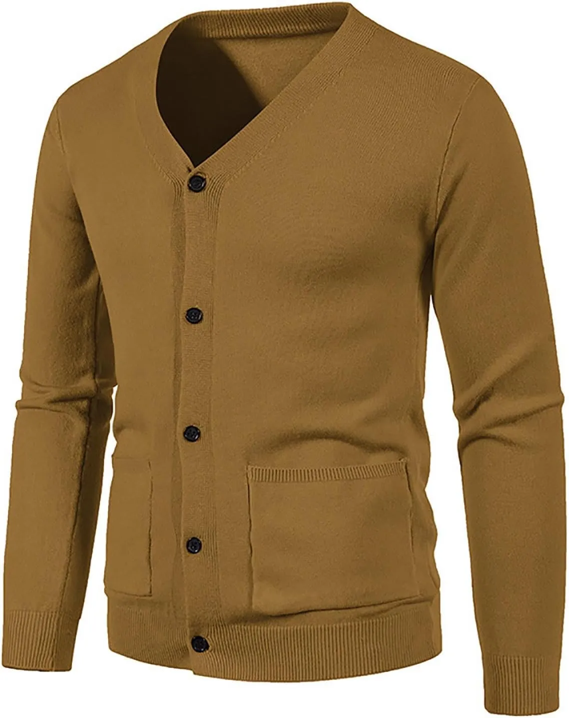 Men's V Neck Cardigan Sweater Casual Slim Fit Basic Designed Long Sleeve Button Down Cardigans Lightweight Soft Knit Outwear