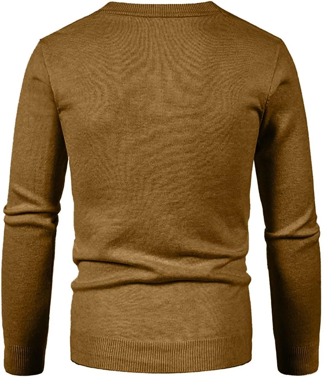 Men's V Neck Cardigan Sweater Casual Slim Fit Basic Designed Long Sleeve Button Down Cardigans Lightweight Soft Knit Outwear