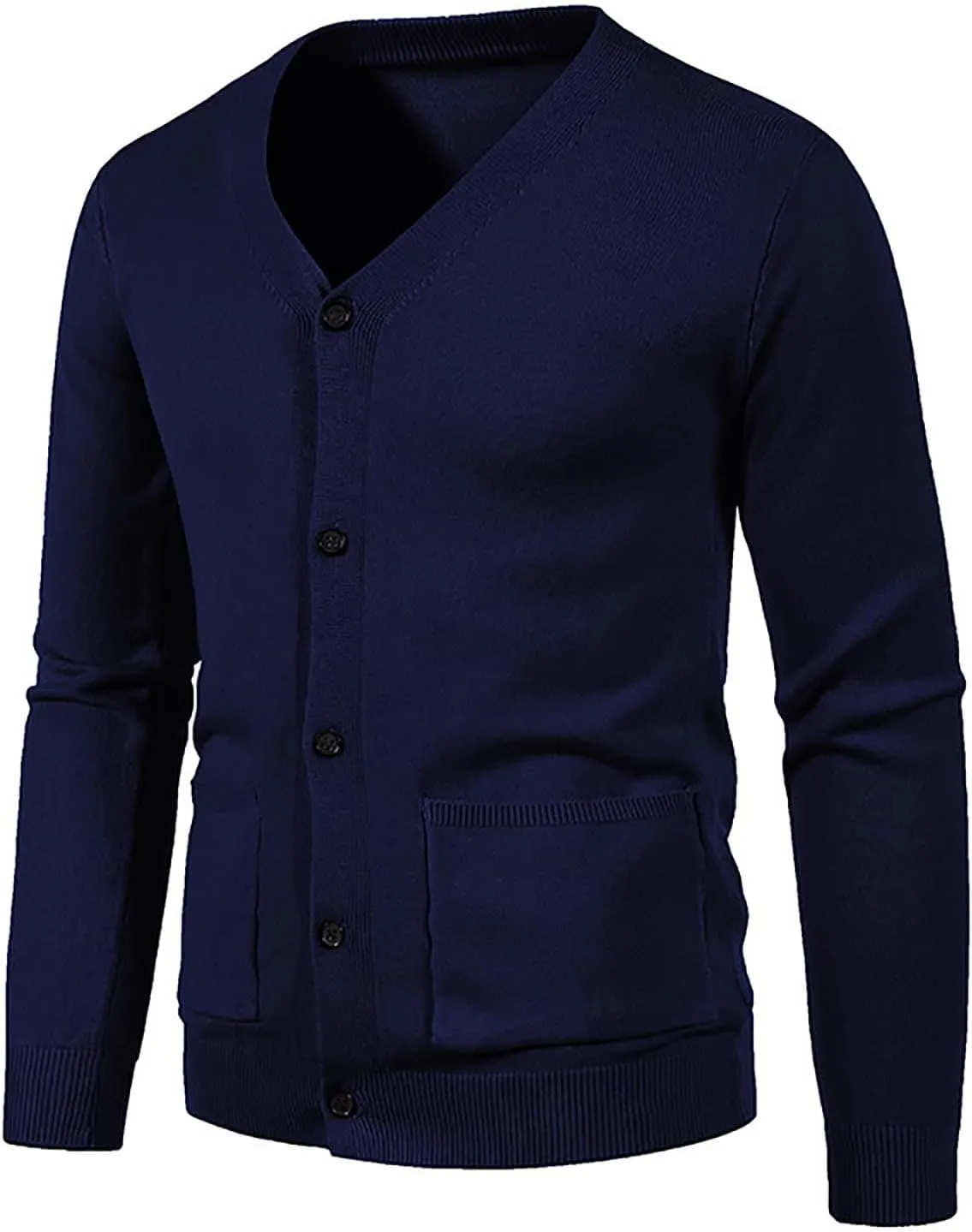 Men's V Neck Cardigan Sweater Casual Slim Fit Basic Designed Long Sleeve Button Down Cardigans Lightweight Soft Knit Outwear