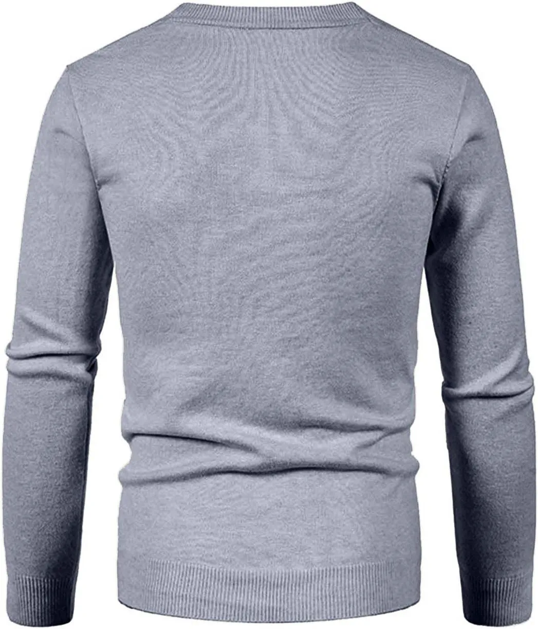 Men's V Neck Cardigan Sweater Casual Slim Fit Basic Designed Long Sleeve Button Down Cardigans Lightweight Soft Knit Outwear
