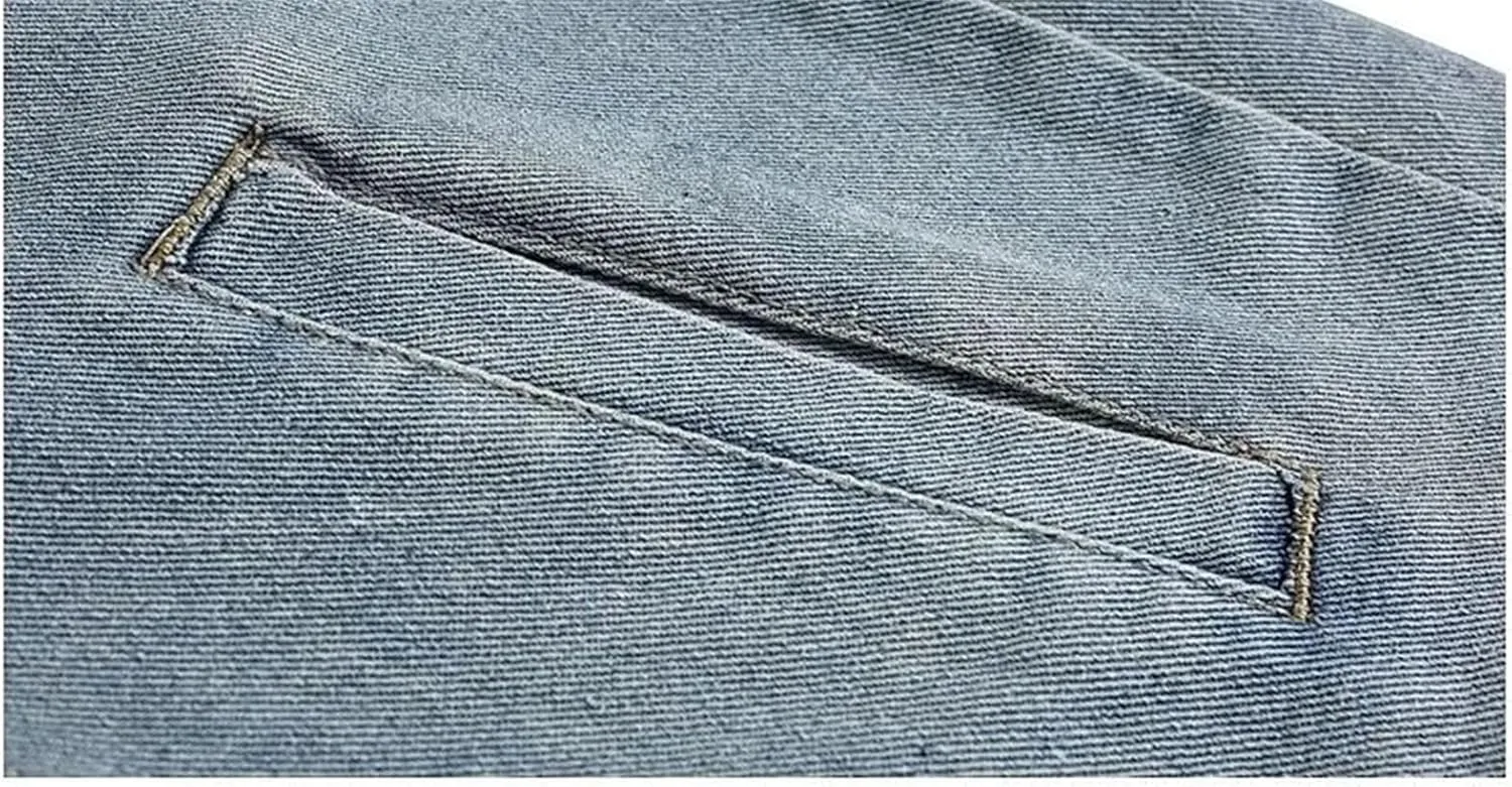 Men's Vintage Chinese Denim Jacket Men Loose Casual Jean Coat Outerwear Lightweight Sport Coats