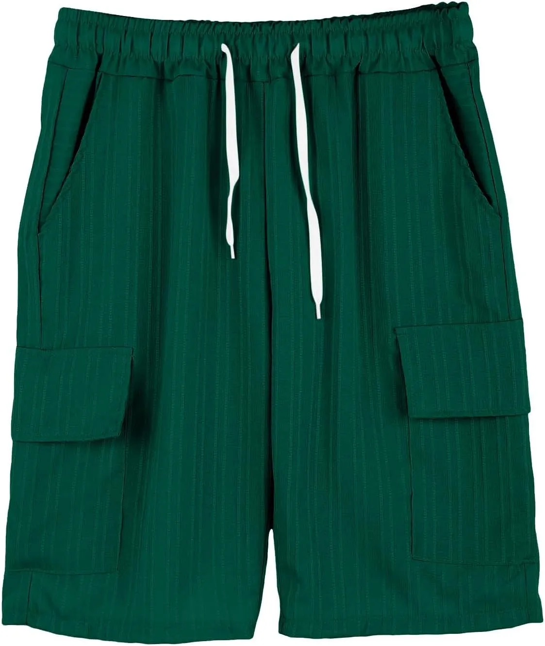 Mens Workout Shorts Elastic Waist Comfy Cargo Short Pants with Multiple Pockets Drawstring Flowy Casual Shorts