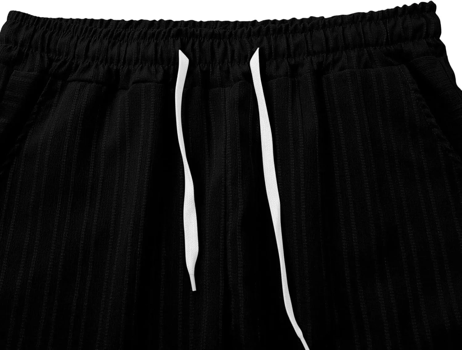 Mens Workout Shorts Elastic Waist Comfy Cargo Short Pants with Multiple Pockets Drawstring Flowy Casual Shorts