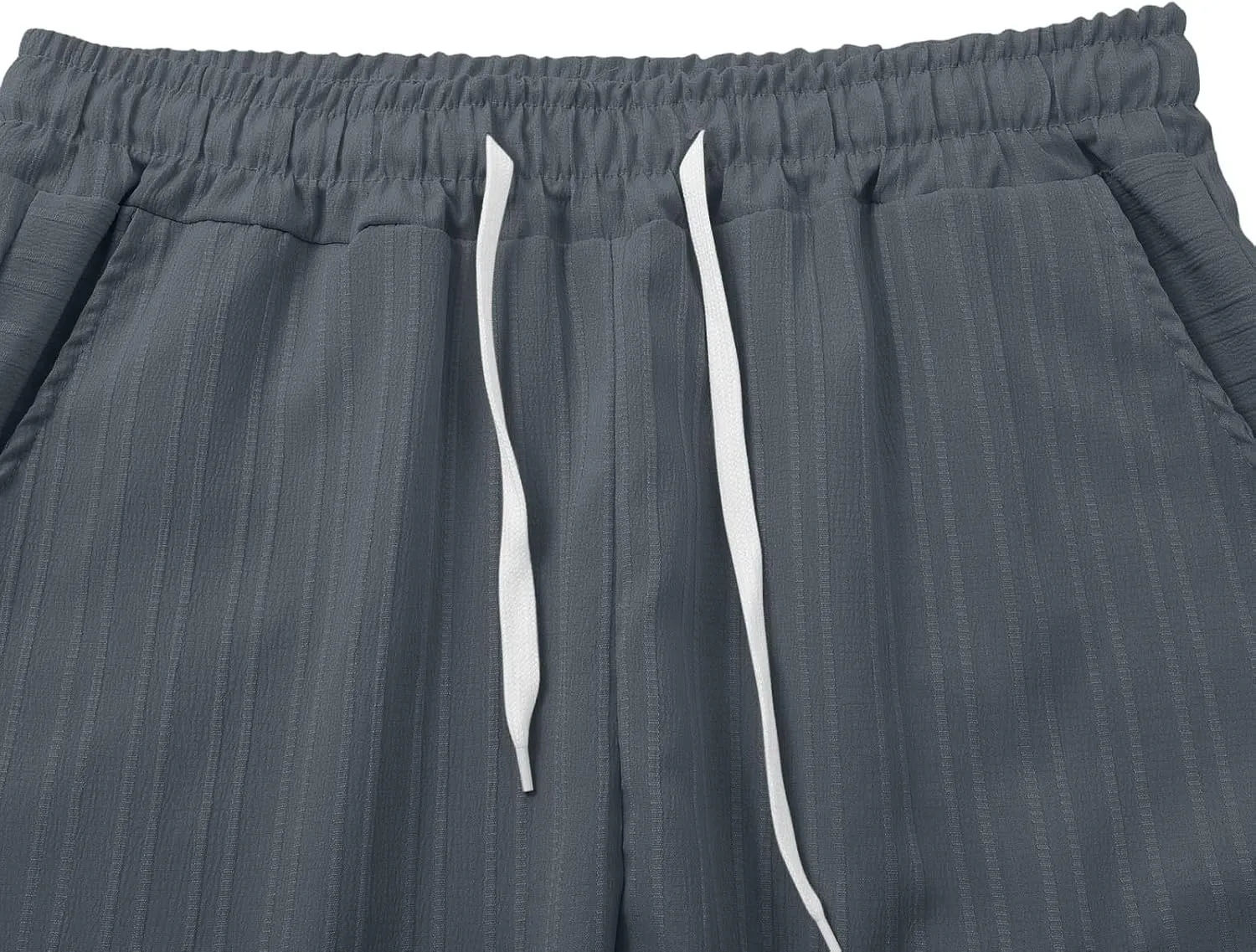 Mens Workout Shorts Elastic Waist Comfy Cargo Short Pants with Multiple Pockets Drawstring Flowy Casual Shorts