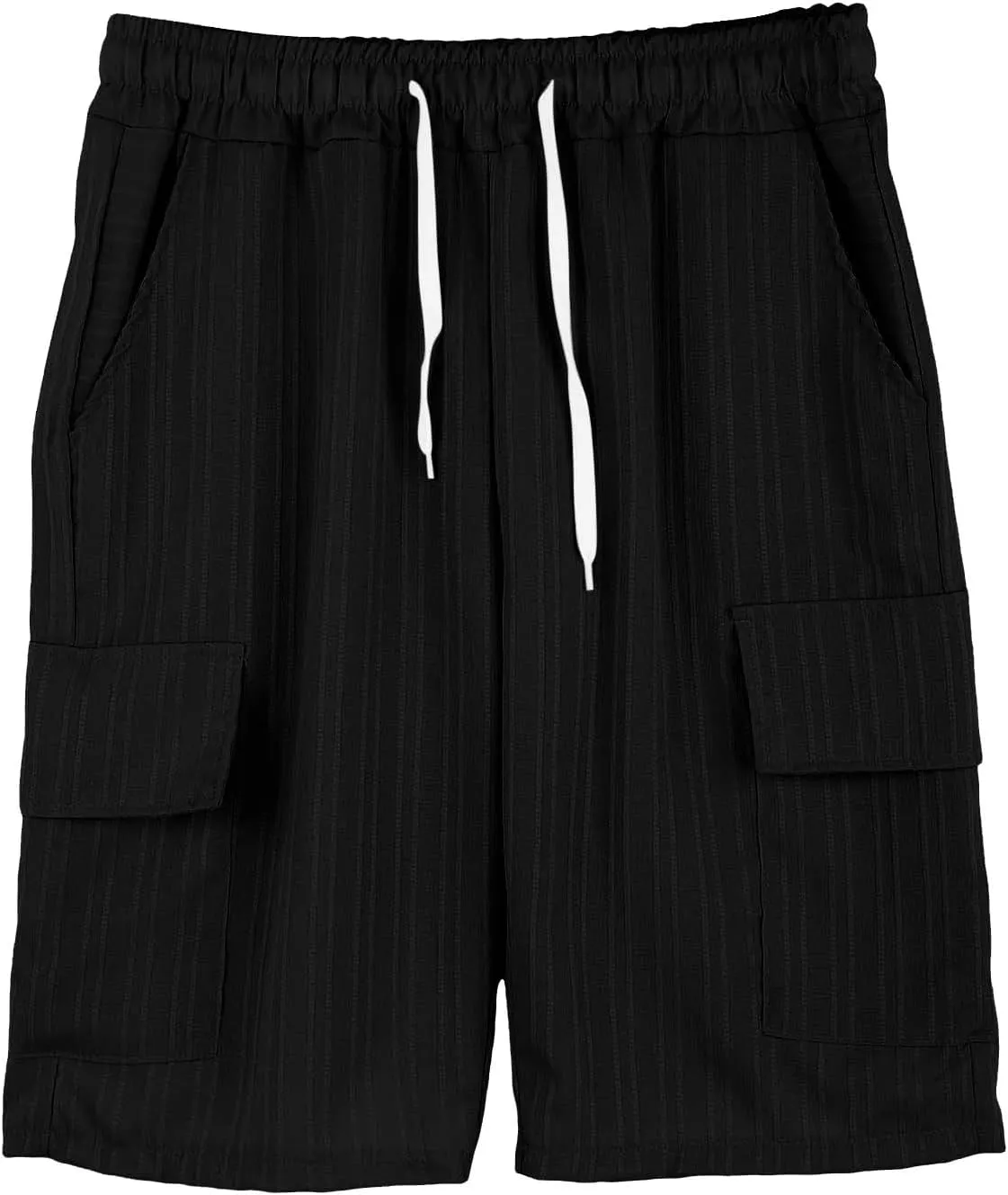 Mens Workout Shorts Elastic Waist Comfy Cargo Short Pants with Multiple Pockets Drawstring Flowy Casual Shorts