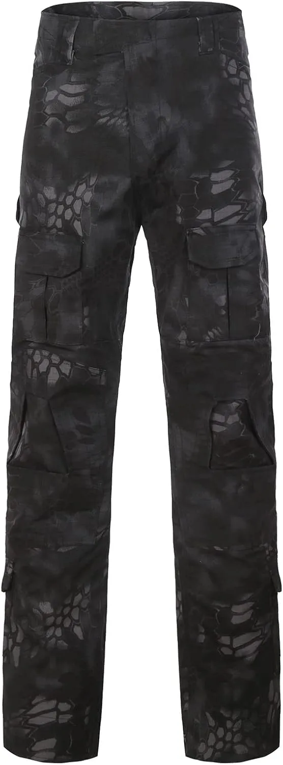 Muscularfit Cargo Pants for Men Big and Tall Camouflage Multi Pockets Cotton Tooling Trousers Outdoor Tactical Sweatpants