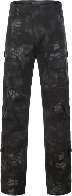 Muscularfit Cargo Pants for Men Big and Tall Camouflage Multi Pockets Cotton Tooling Trousers Outdoor Tactical Sweatpants