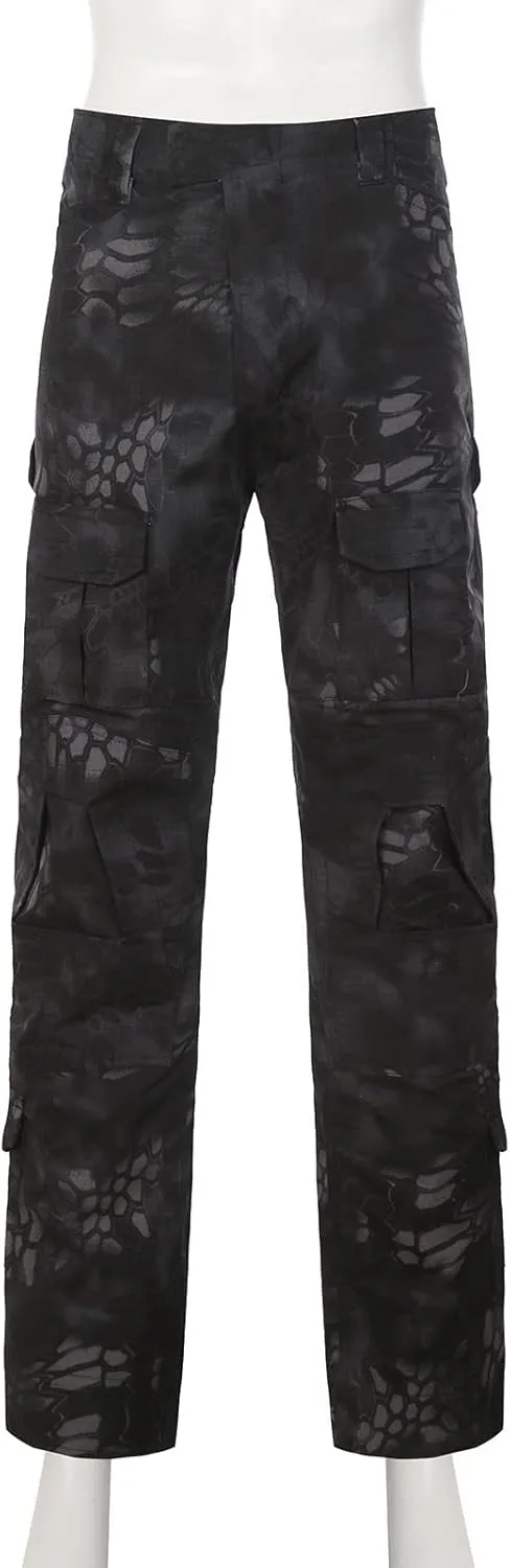 Muscularfit Cargo Pants for Men Big and Tall Camouflage Multi Pockets Cotton Tooling Trousers Outdoor Tactical Sweatpants