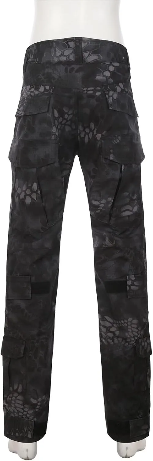 Muscularfit Cargo Pants for Men Big and Tall Camouflage Multi Pockets Cotton Tooling Trousers Outdoor Tactical Sweatpants