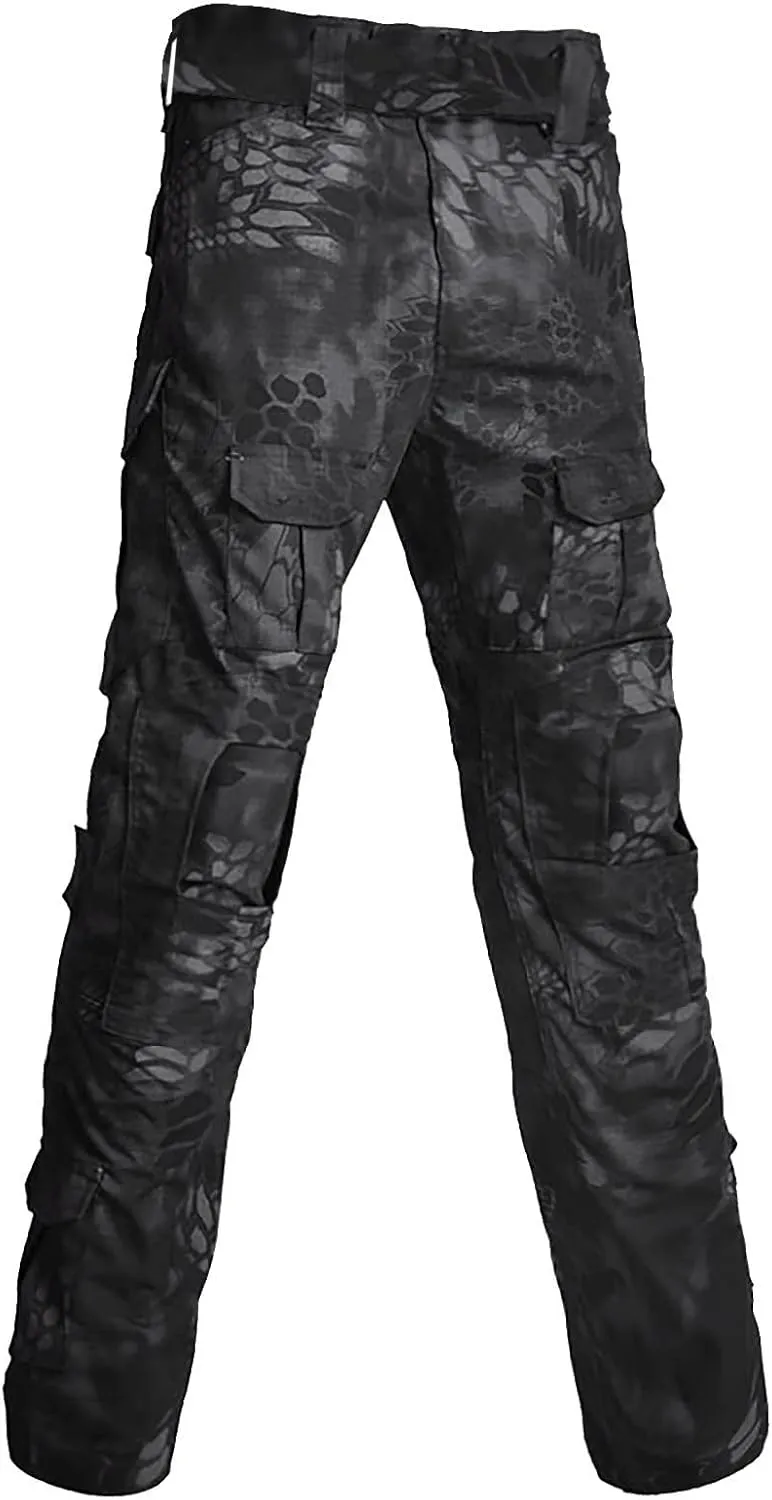 Muscularfit Cargo Pants for Men Big and Tall Camouflage Multi Pockets Cotton Tooling Trousers Outdoor Tactical Sweatpants
