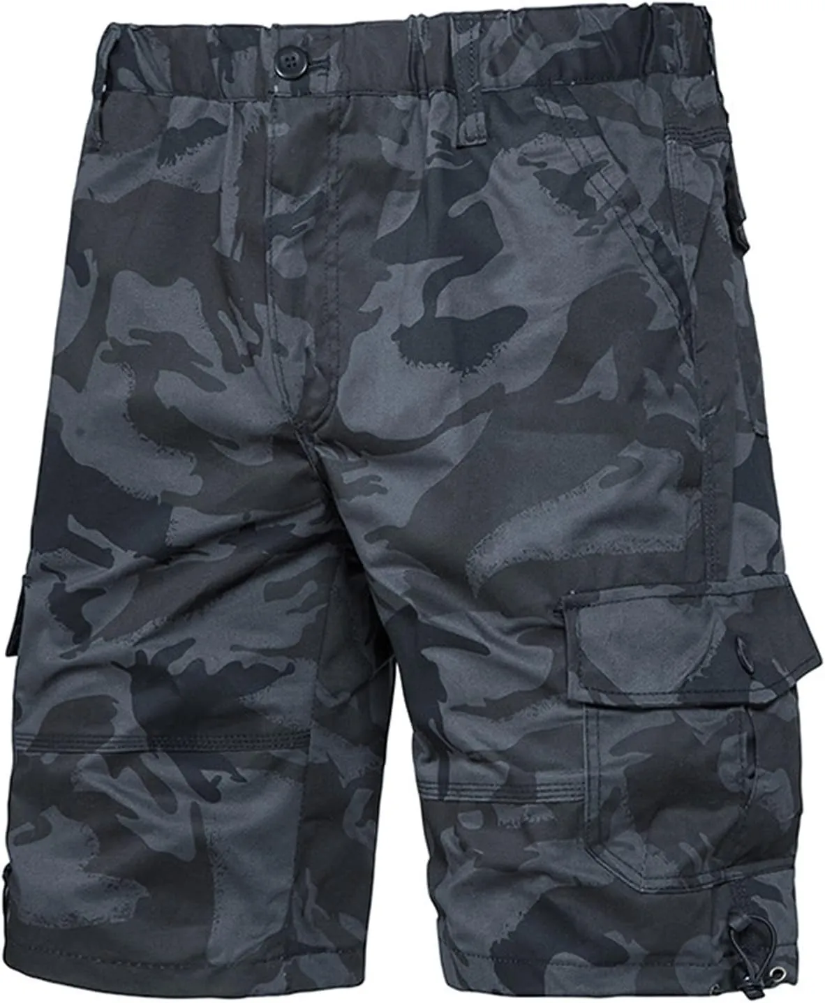 Muscularfit Mens 7 Inch Shorts Multi Pocket Camouflage Cargo Shorts Casual Elastic Waist Tooling Shorts Outdoor Athletic Pant