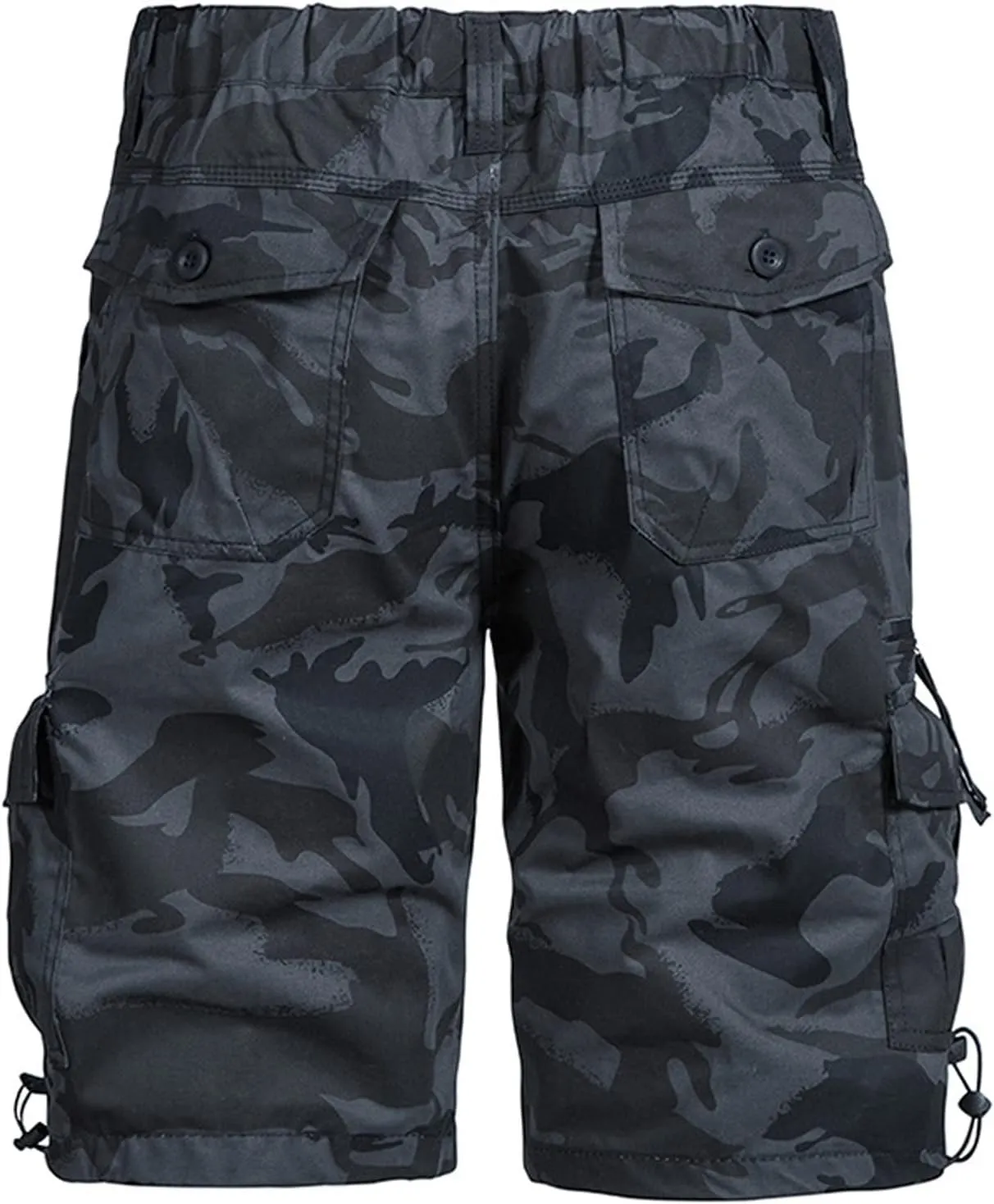 Muscularfit Mens 7 Inch Shorts Multi Pocket Camouflage Cargo Shorts Casual Elastic Waist Tooling Shorts Outdoor Athletic Pant