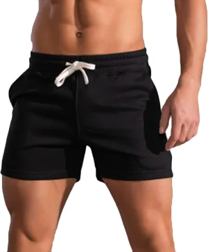 Muscularfit Mens Sweat Shorts Outdoor Sport Gym Athletic Shorts Comfortable Drawstring Fitness Sport Shorts with Pockets