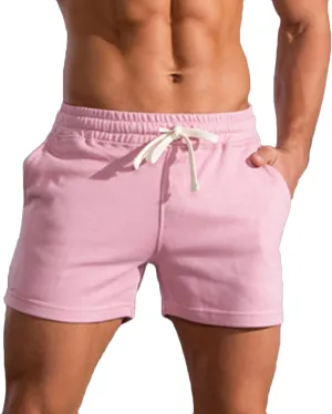 Muscularfit Mens Sweat Shorts Outdoor Sport Gym Athletic Shorts Comfortable Drawstring Fitness Sport Shorts with Pockets