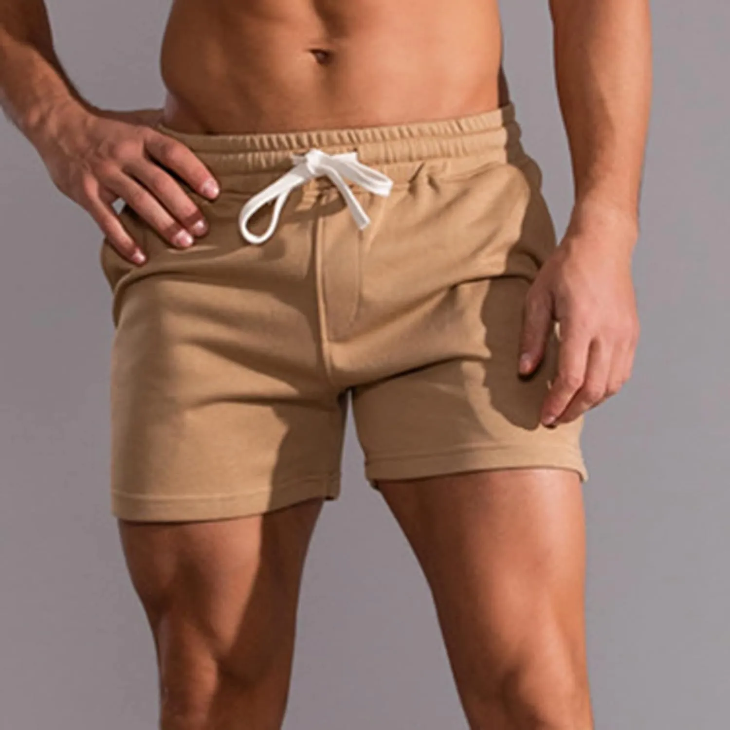 Muscularfit Mens Sweat Shorts Outdoor Sport Gym Athletic Shorts Comfortable Drawstring Fitness Sport Shorts with Pockets