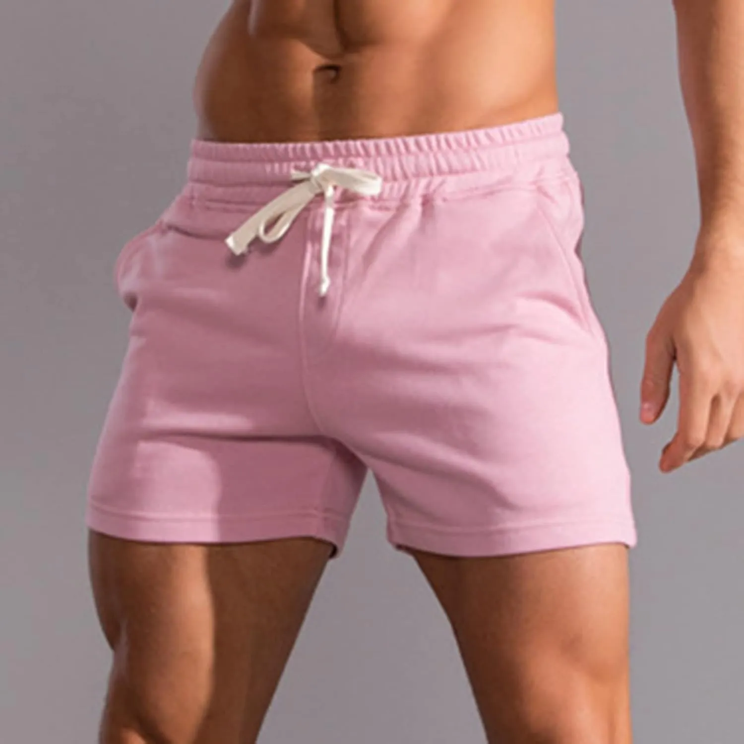 Muscularfit Mens Sweat Shorts Outdoor Sport Gym Athletic Shorts Comfortable Drawstring Fitness Sport Shorts with Pockets
