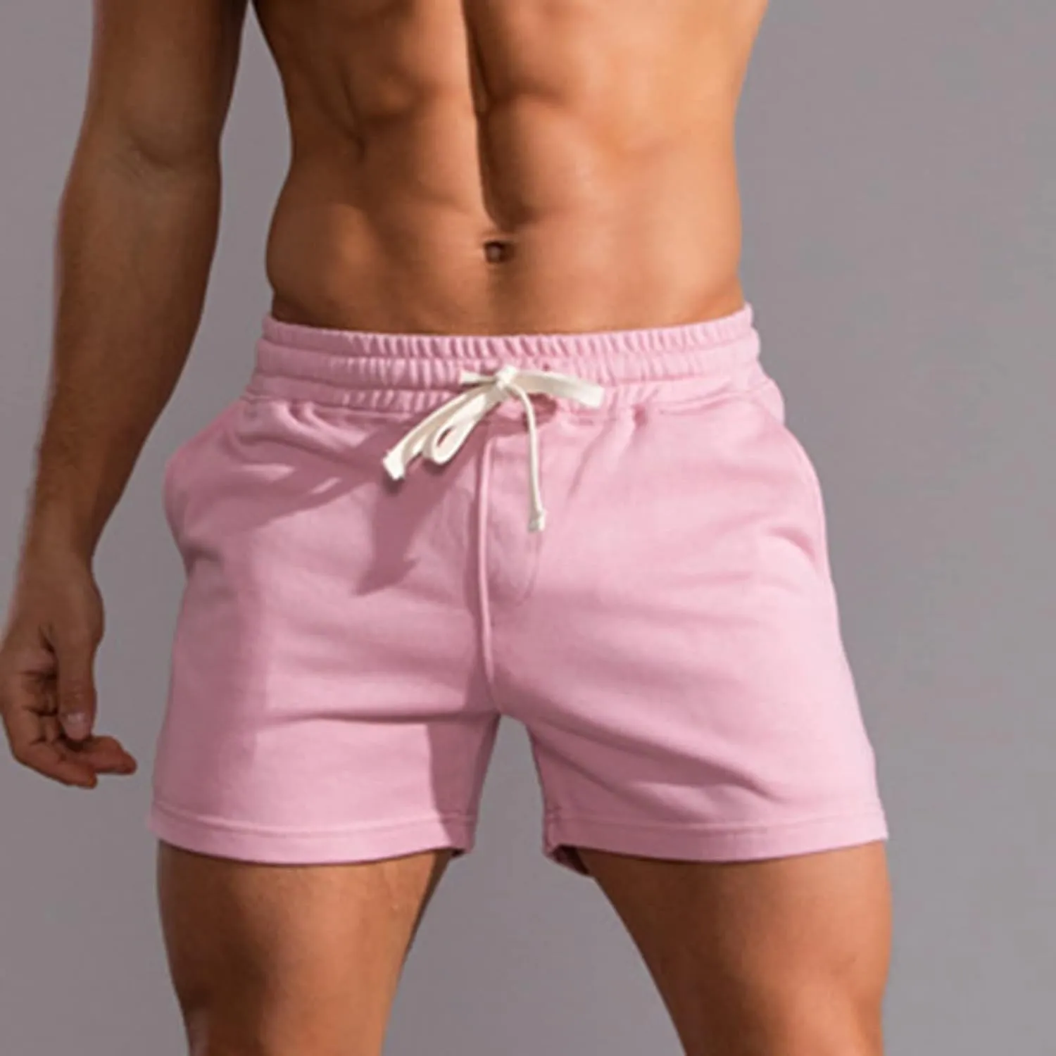 Muscularfit Mens Sweat Shorts Outdoor Sport Gym Athletic Shorts Comfortable Drawstring Fitness Sport Shorts with Pockets