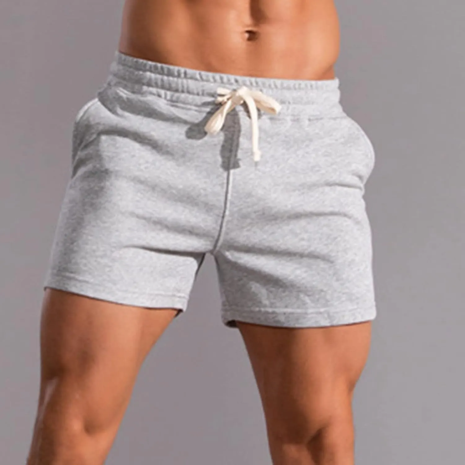 Muscularfit Mens Sweat Shorts Outdoor Sport Gym Athletic Shorts Comfortable Drawstring Fitness Sport Shorts with Pockets