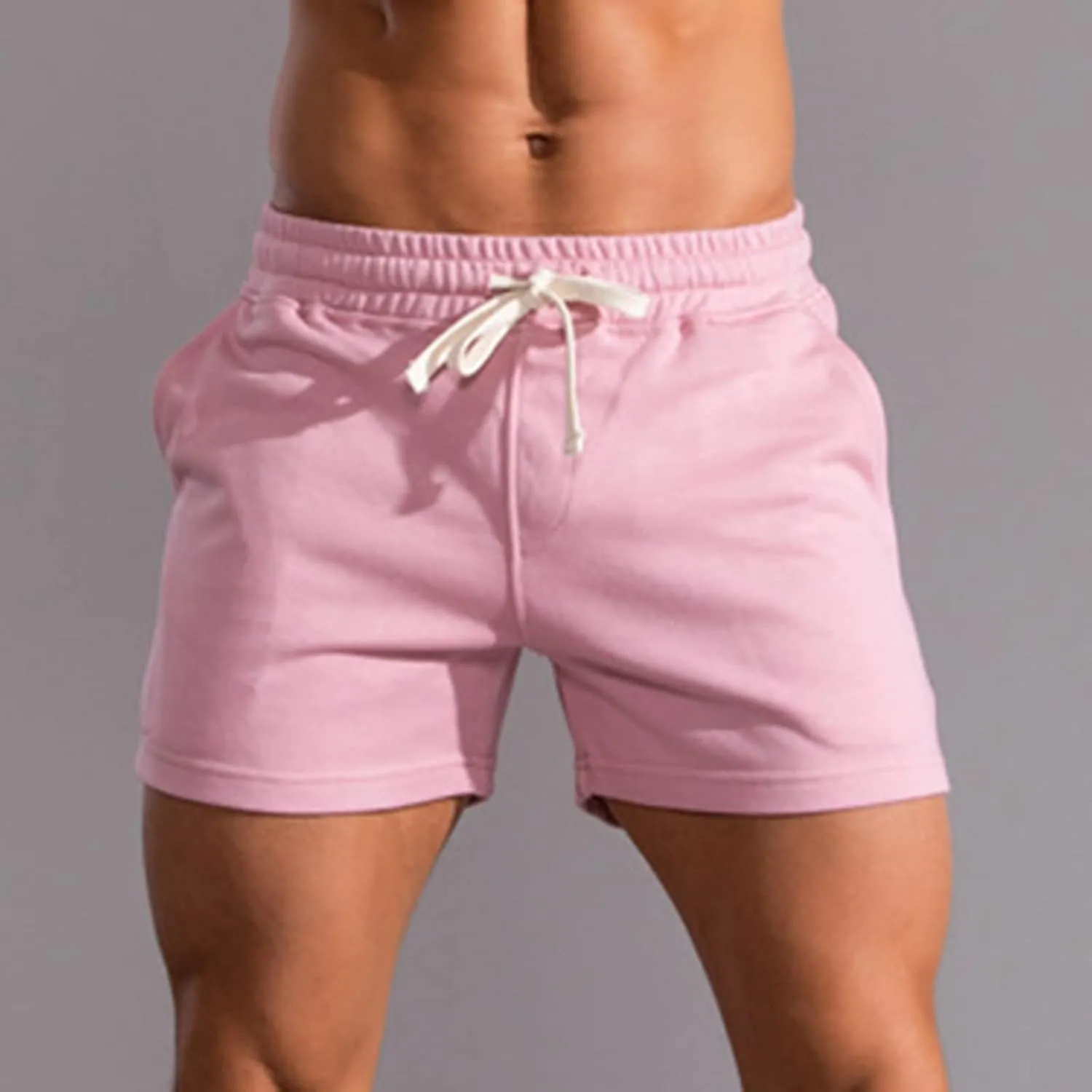 Muscularfit Mens Sweat Shorts Outdoor Sport Gym Athletic Shorts Comfortable Drawstring Fitness Sport Shorts with Pockets