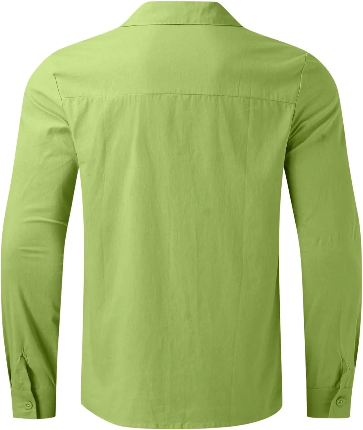 Muscularfit Mens Tshirts Casual Light Weight Cotton Linen Button Down Shirts Summer Spring Long Sleeve Solid Work Dress Shirt