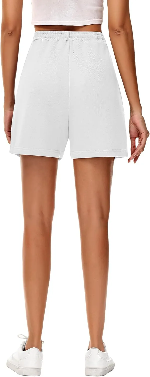 Neer 3 Pack Women's Sweat Shorts, Drawstring Running Short with Pockets, Summer Athletic Casual Walking Gym Lounge Short