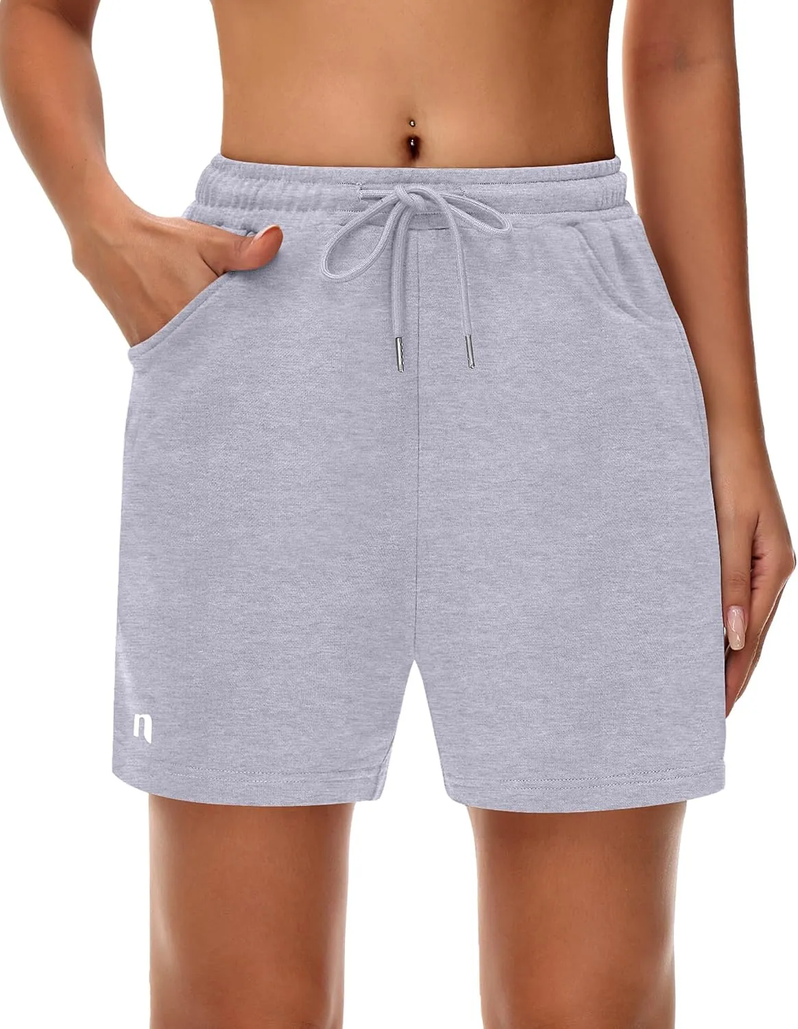 Neer 3 Pack Women's Sweat Shorts, Drawstring Running Short with Pockets, Summer Athletic Casual Walking Gym Lounge Short