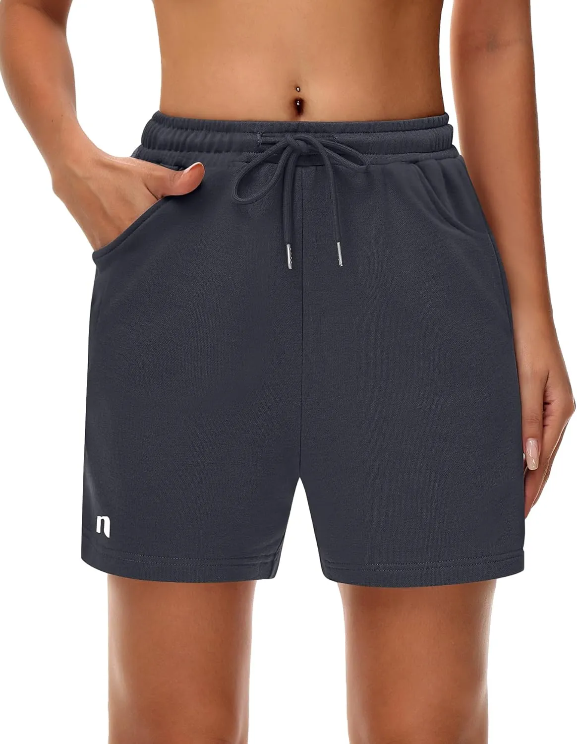 Neer 3 Pack Women's Sweat Shorts, Drawstring Running Short with Pockets, Summer Athletic Casual Walking Gym Lounge Short