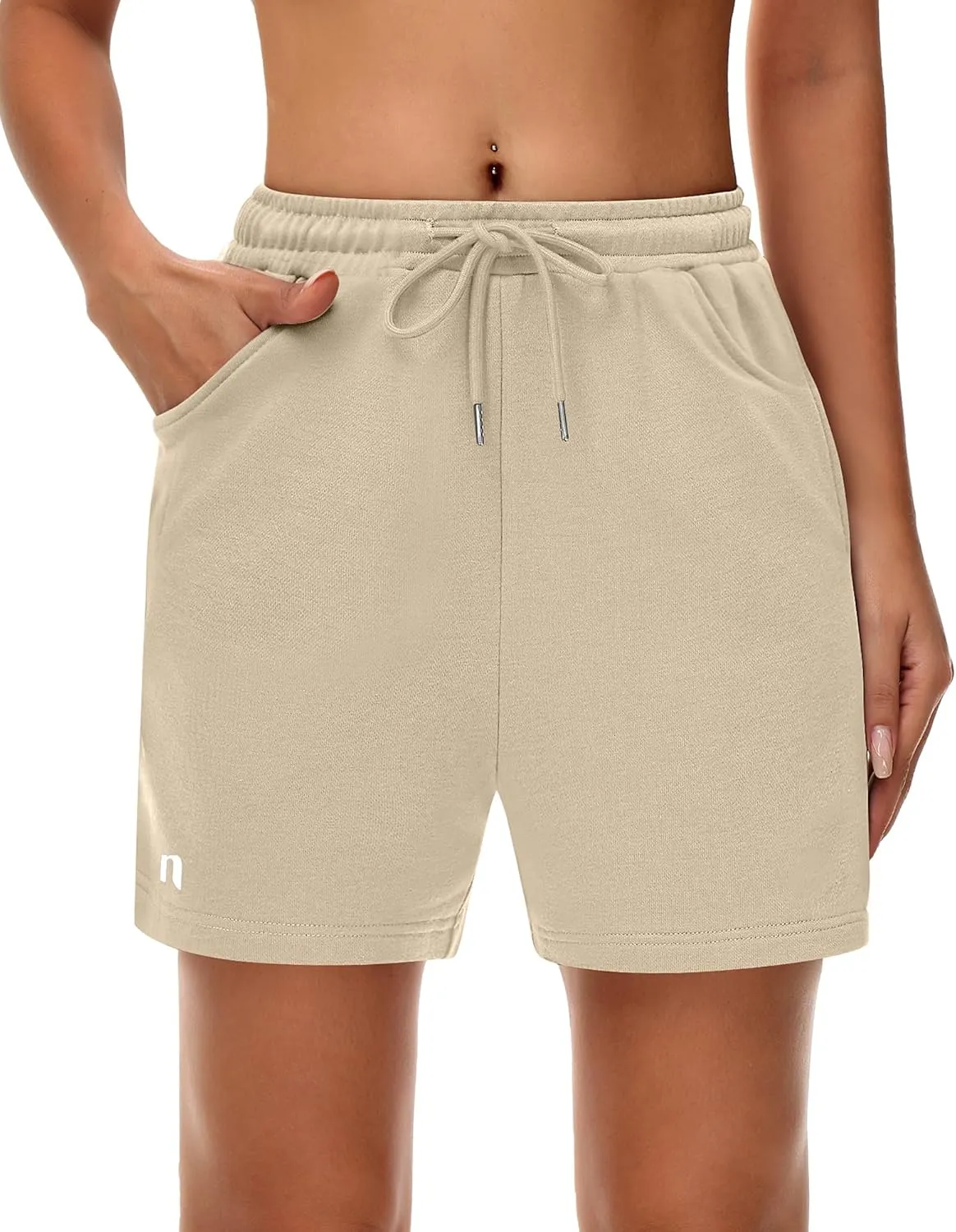 Neer 3 Pack Women's Sweat Shorts, Drawstring Running Short with Pockets, Summer Athletic Casual Walking Gym Lounge Short