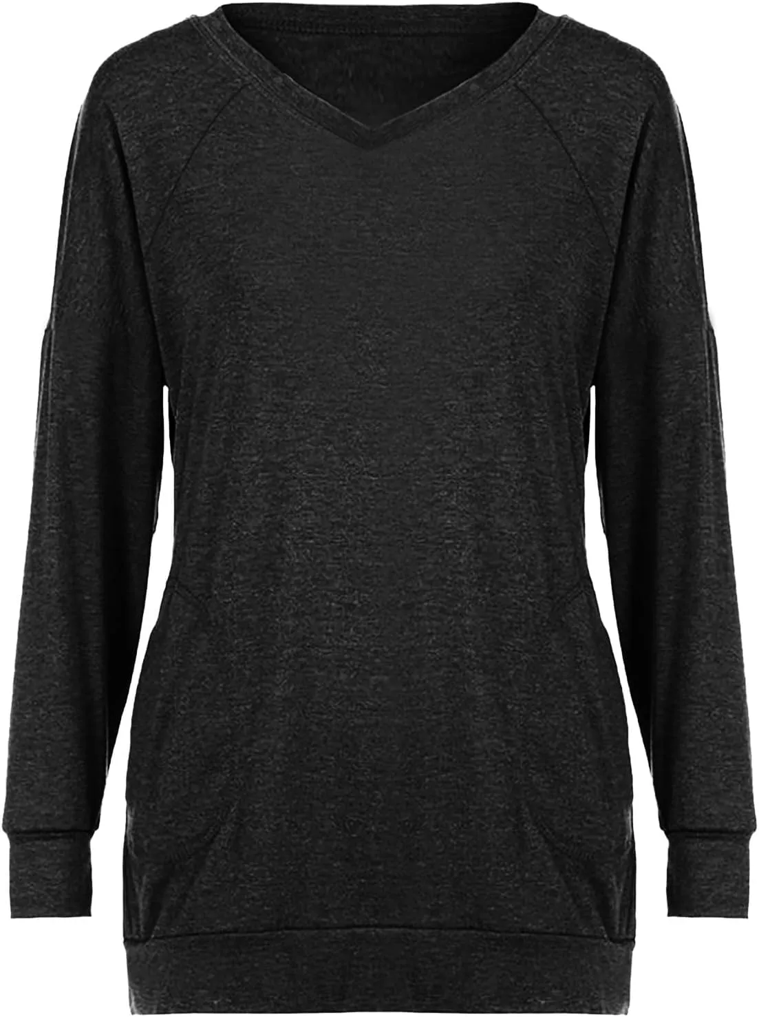 Oversized Tshirts Shirts for Women Long Sleeve Basic Shirt 2023 Teacher Outfit Solid Casual Crew Neck Tops Blouse