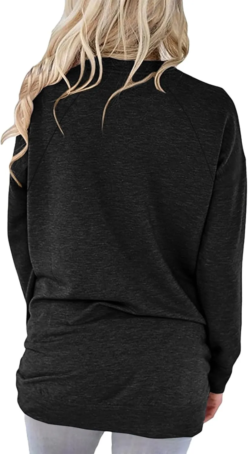 Oversized Tshirts Shirts for Women Long Sleeve Basic Shirt 2023 Teacher Outfit Solid Casual Crew Neck Tops Blouse