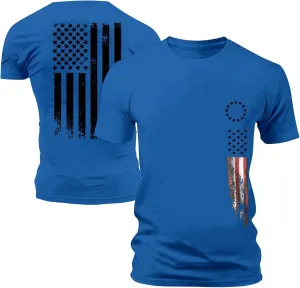 Patriotic Shirts for Men Short Sleeve Loose Fit Casual Summer 4th of July Tshirts Lightweight Big and Tall American Flag Tee