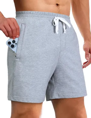 Pioneer Camp Sweat Shorts for Men 5 Inch Inseam Shorts Athletic Gym Workout Casual Cotton Shorts for Running Pajama Lounge
