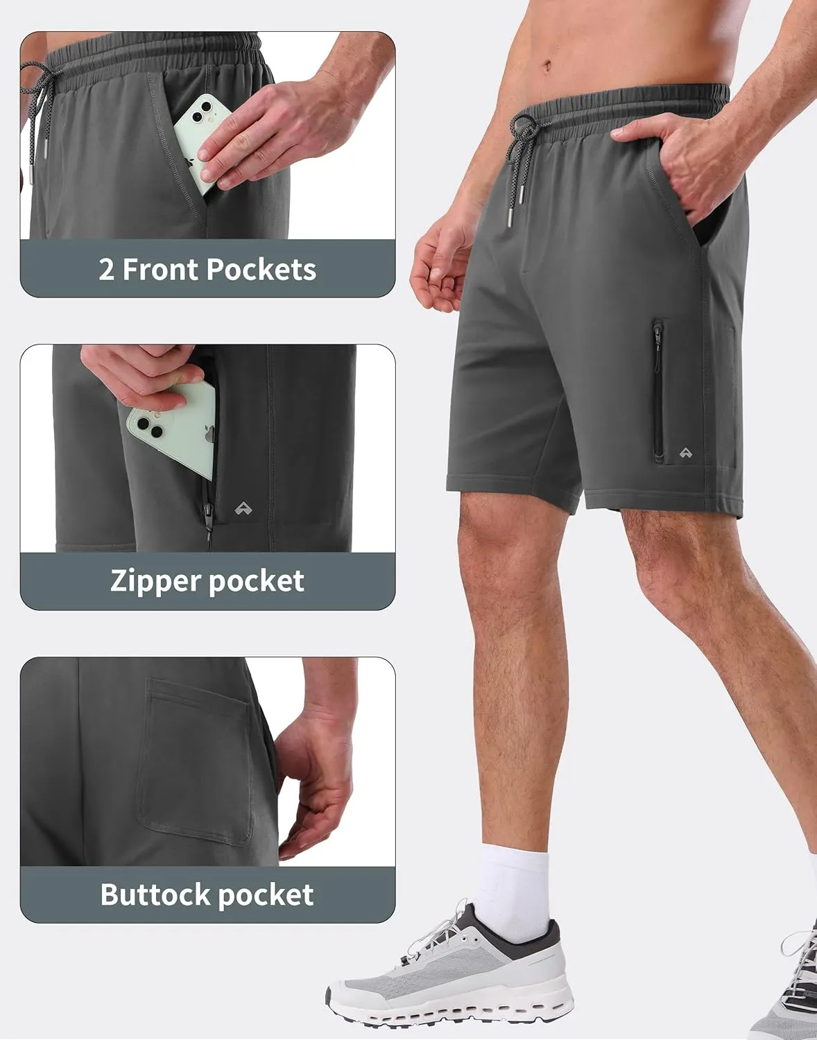 Pioneer Camp Sweat Shorts for Men 7" Inseam Cotton Athletic Casual Shorts with 4 Pockets for Gym Workout Lounge Summer Shorts