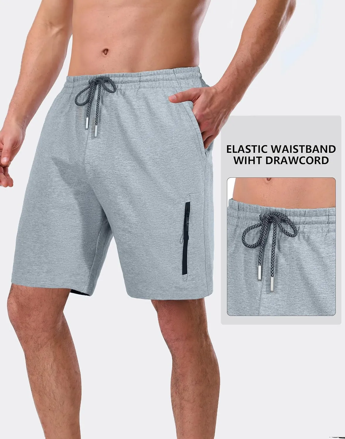 Pioneer Camp Sweat Shorts for Men 7" Inseam Cotton Athletic Casual Shorts with 4 Pockets for Gym Workout Lounge Summer Shorts
