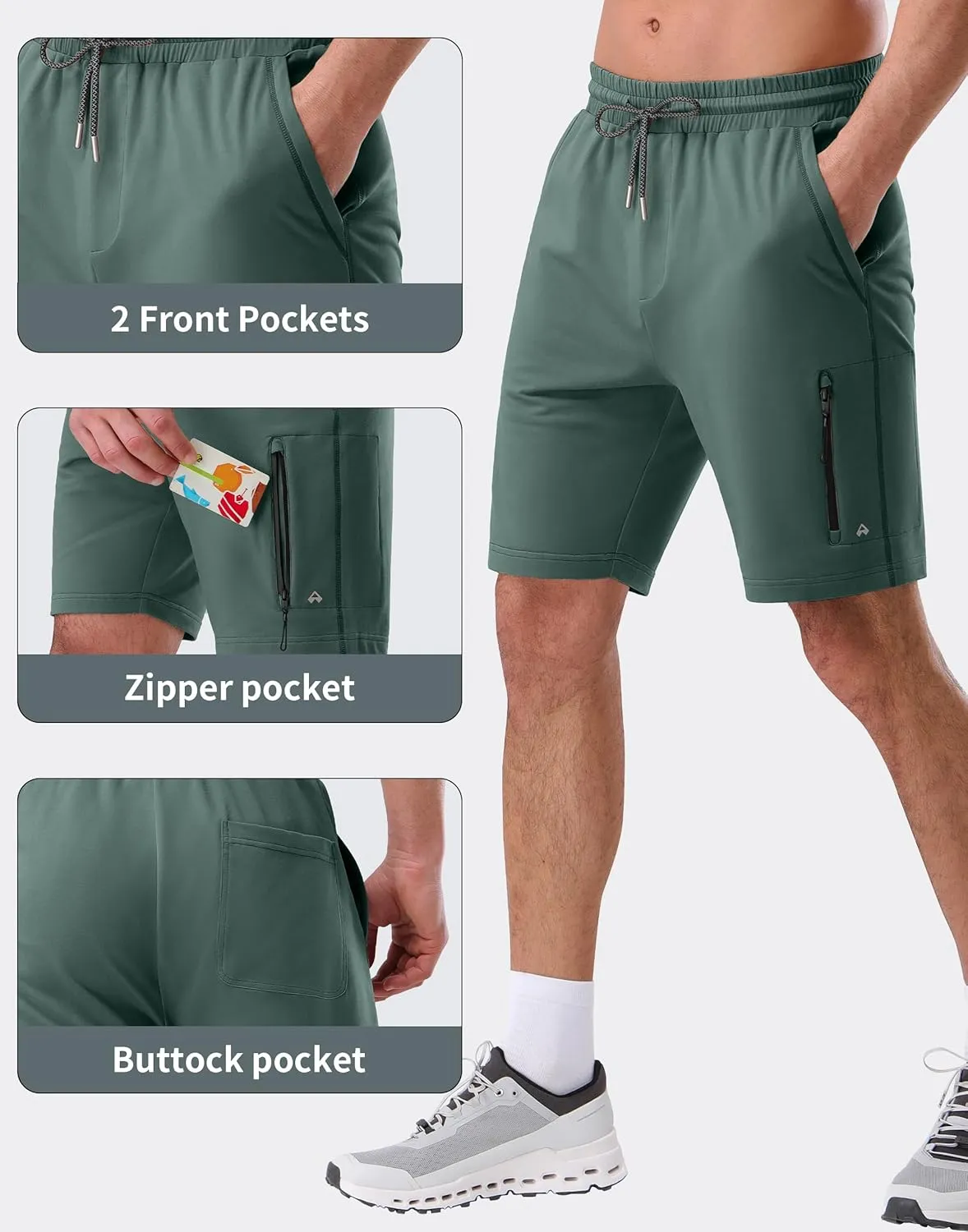 Pioneer Camp Sweat Shorts for Men 7" Inseam Cotton Athletic Casual Shorts with 4 Pockets for Gym Workout Lounge Summer Shorts