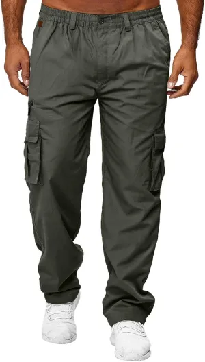 Plus Size Cargo Pants for Men Leisure Loose Sports Running Solid Color Lace Up Cargo Pants Sweater Pants Men Gifts