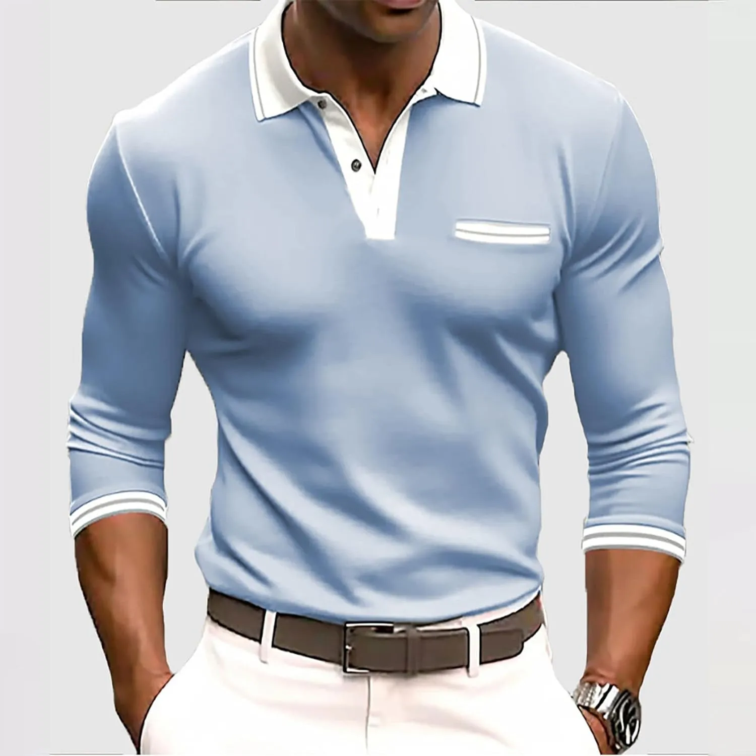 Polo Shirts for Men Zippered Long Sleeved Shirt Mens Sun Shirts Long Sleeve Purple Flannel Navy Blue Pants