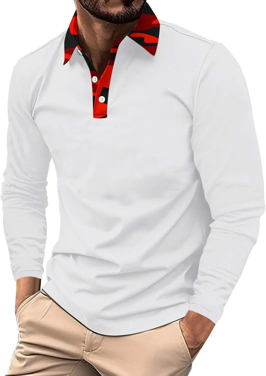Polo Shirts for Men Zippered Long Sleeved Shirt Mens Sun Shirts Long Sleeve Purple Flannel Navy Blue Pants